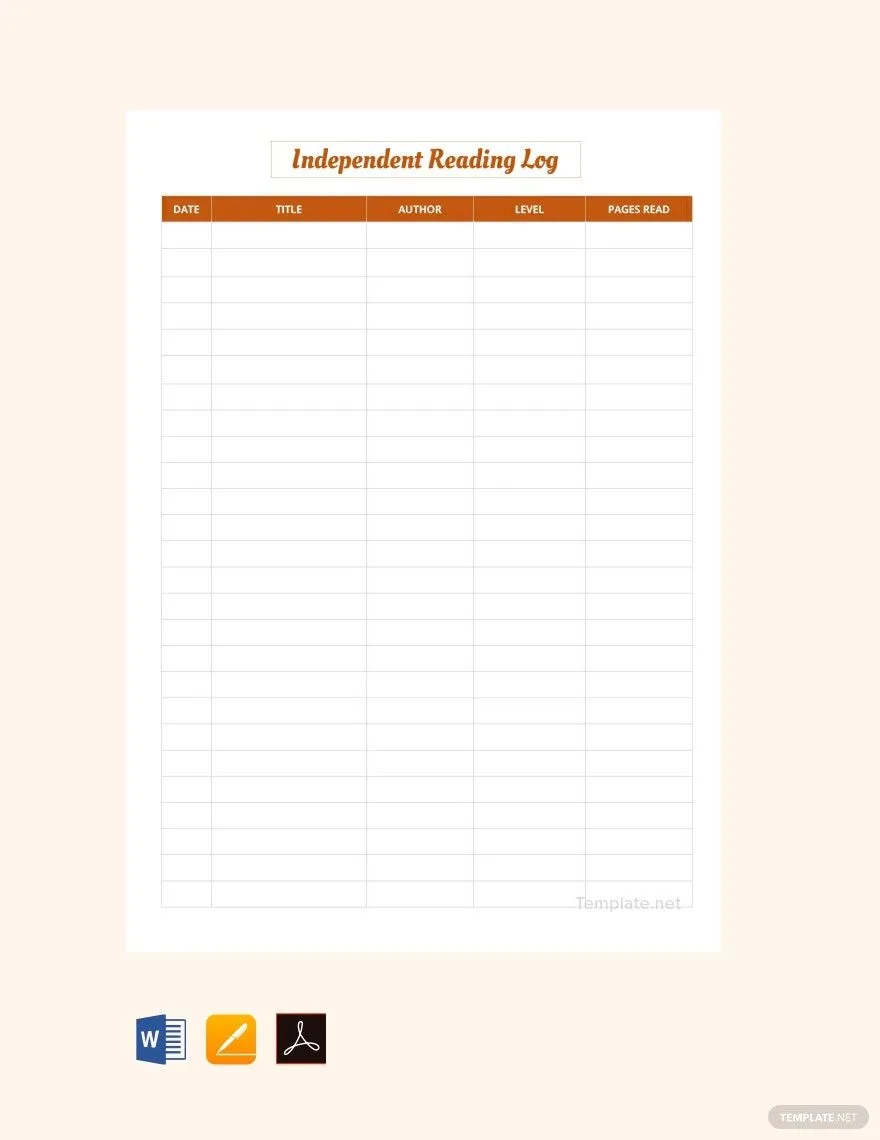 high school independent reading log template