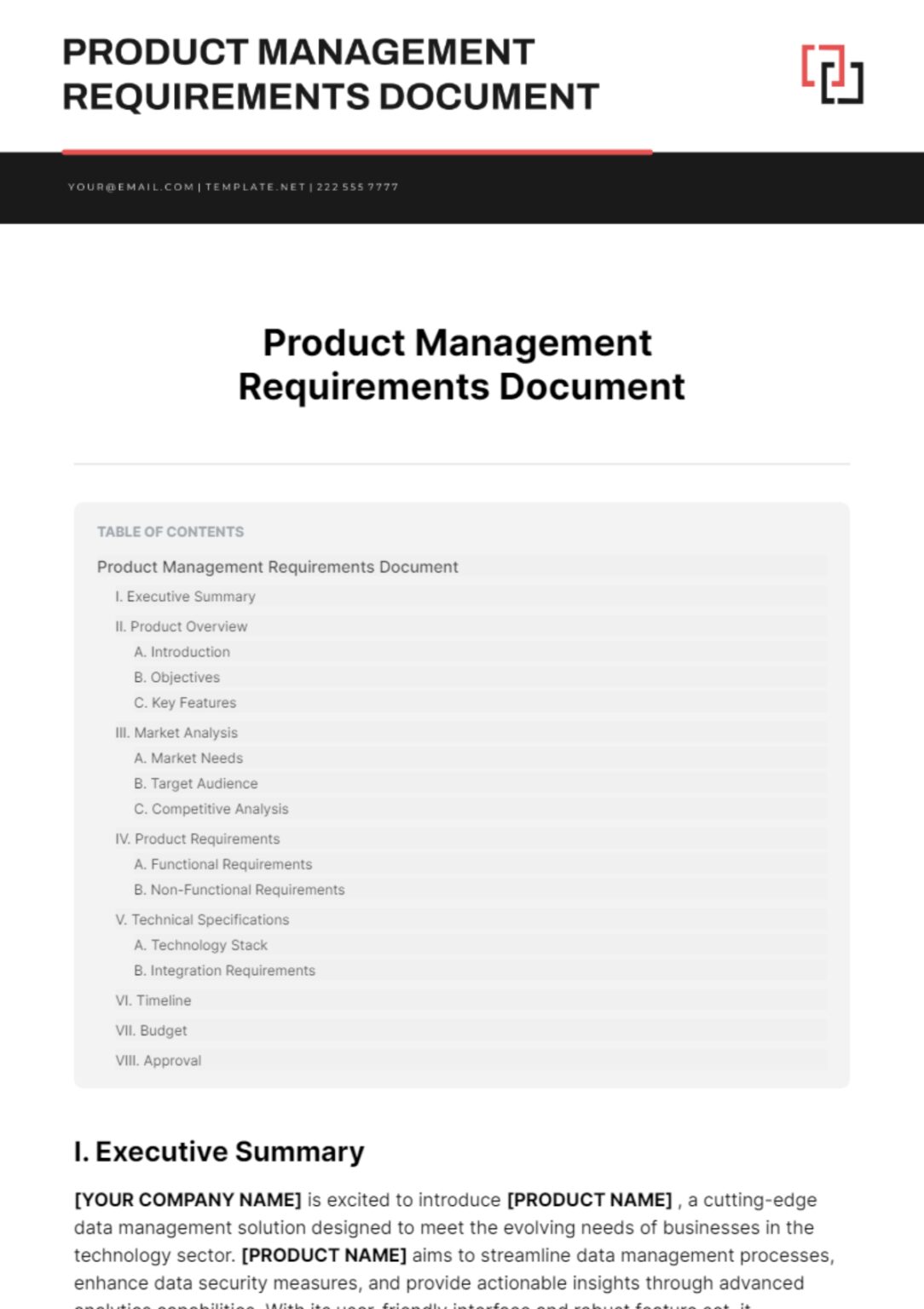 Product Management Requirements Template Product Management Requirements Template