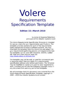 Volere Requirements Specification Template volere-requirements-specification-template
