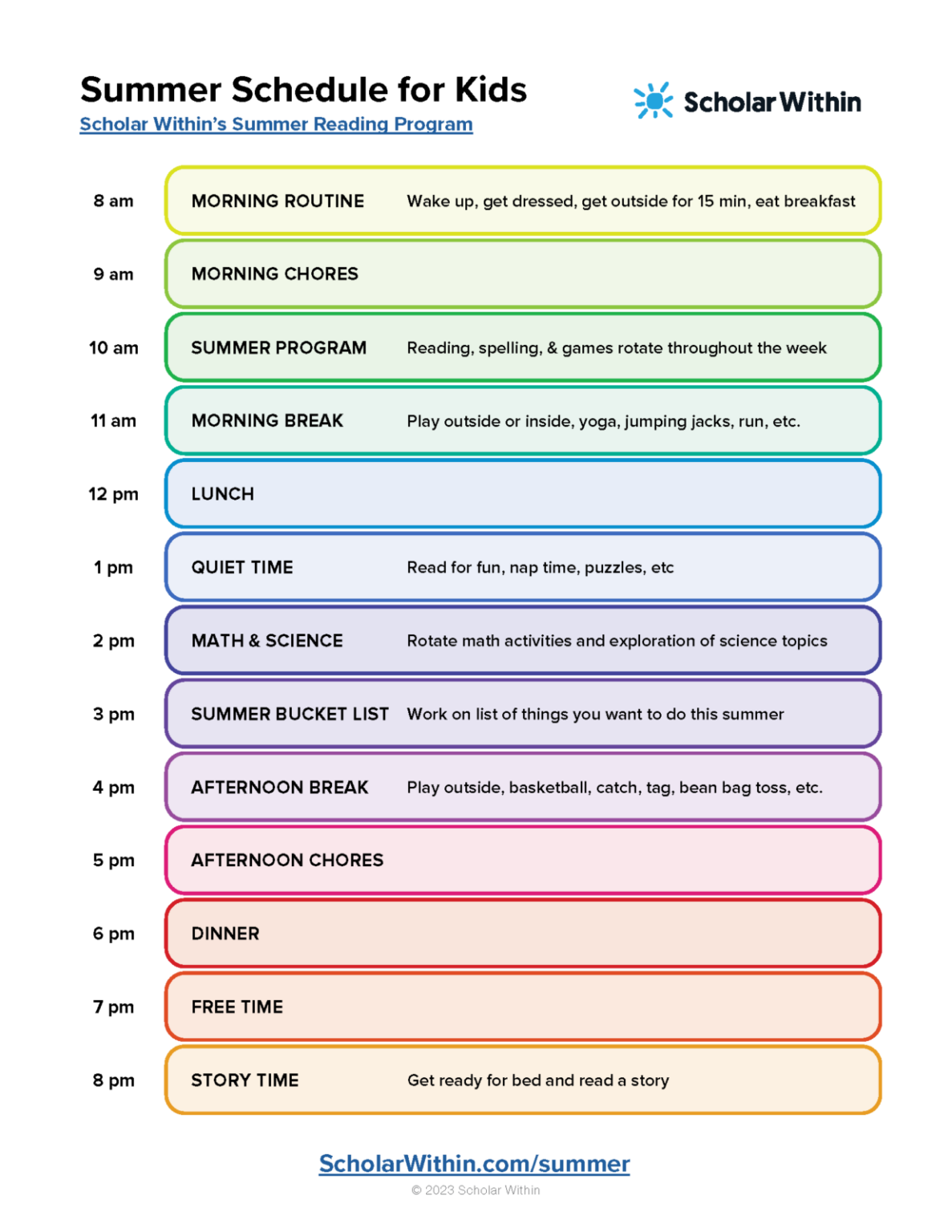 After School Program Schedule Template After School Program Schedule Template