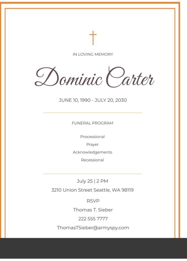 Printable Catholic Funeral Mass Program Template