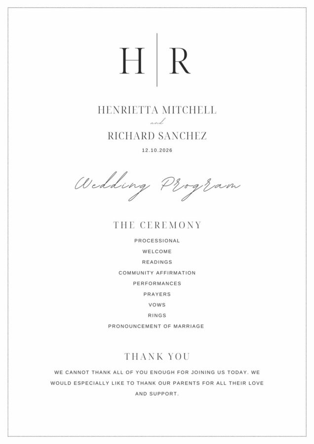 Church Wedding Ceremony Program Template Church Wedding Ceremony Program Template