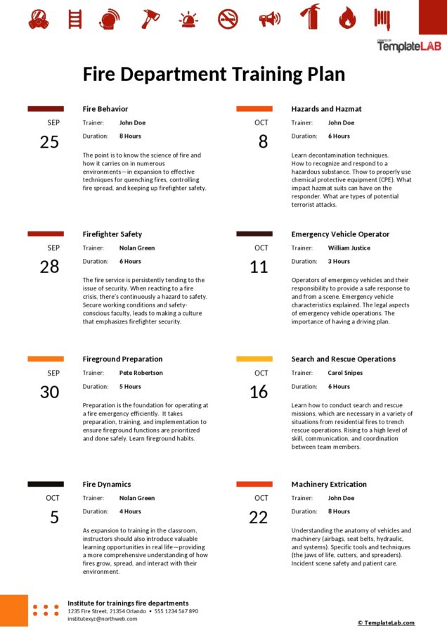 Fire Department Training Program Template