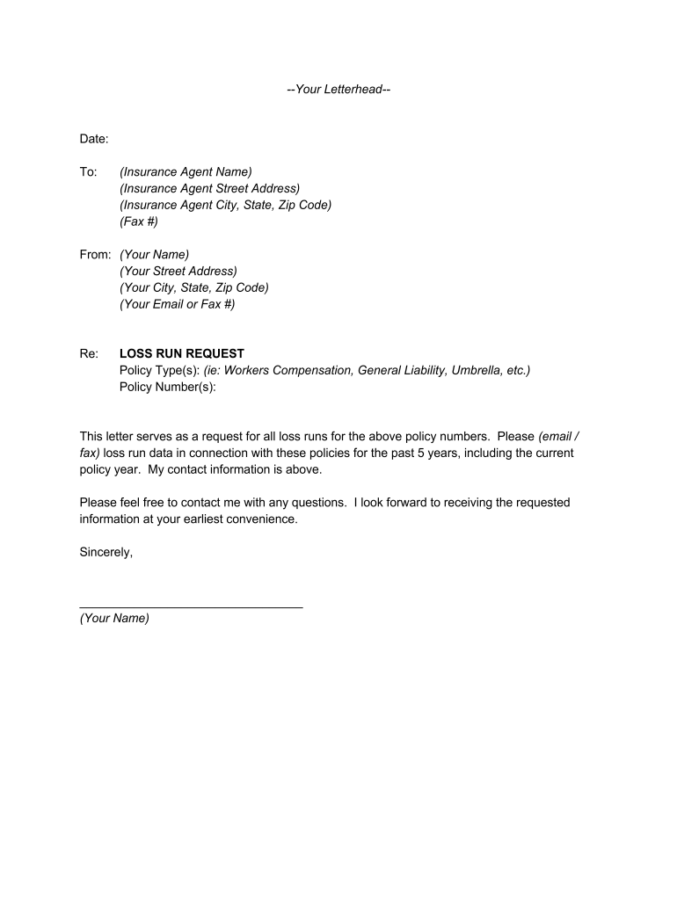 Basic Records Request Safety Performance History Records Request Template