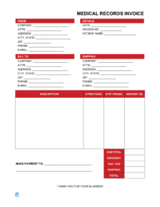 medical-records-request-invoice-template