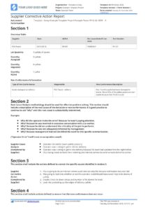supplier-corrective-action-request-template