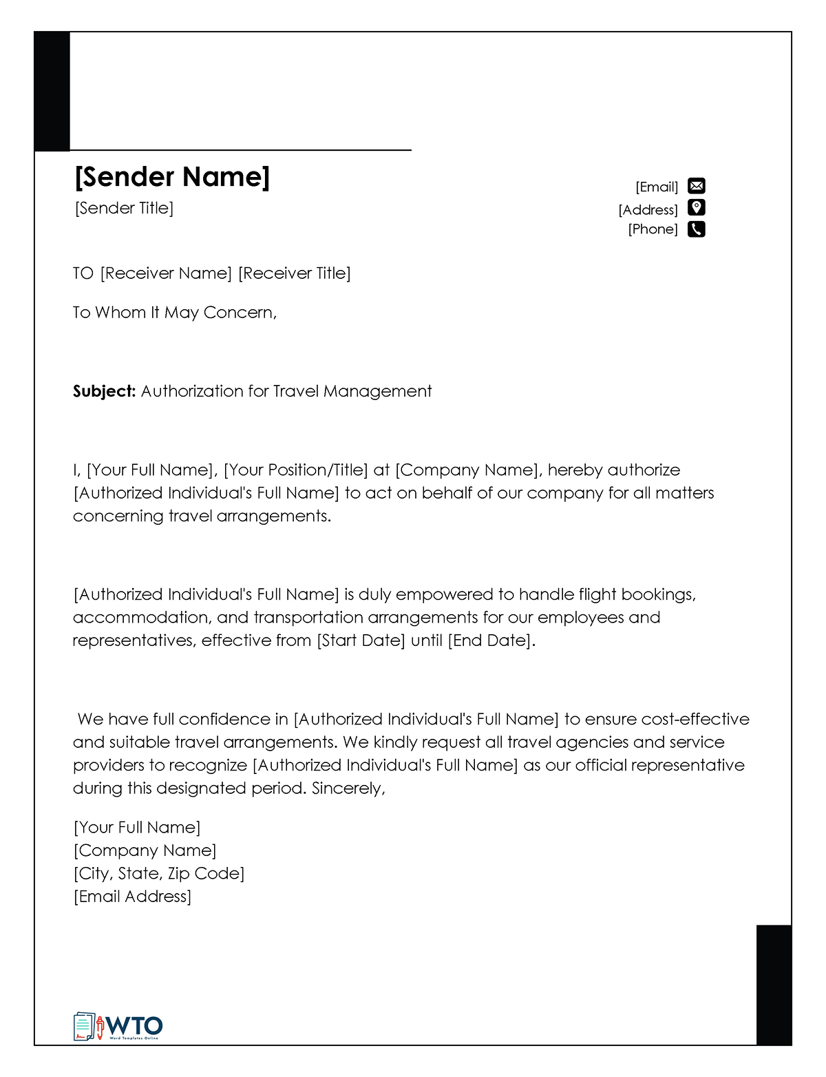 Authorization to Sign on Behalf of LLC Template