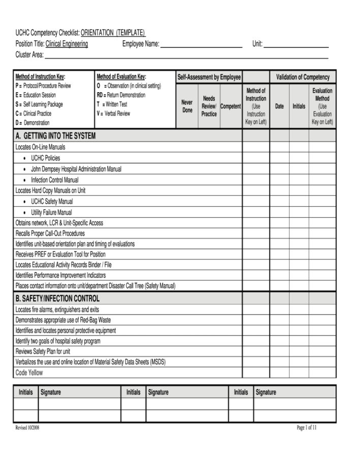 Equipment Training Sign Off Sheet Template