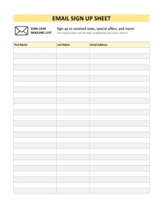 Mailing List Sign Up Template mailing-list-sign-up-template