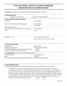 Cap Memorandum Of Understanding Template cap-memorandum-of-understanding-template