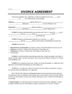 divorce-memorandum-of-understanding-template