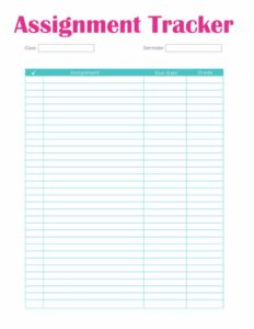 Assignment Log Template For Students assignment-log-template-for-students