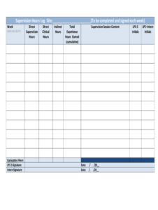 clinical-supervision-hours-log-template