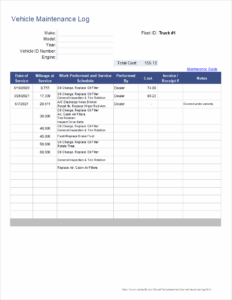 Company Vehicle Maintenance Log Template company-vehicle-maintenance-log-template