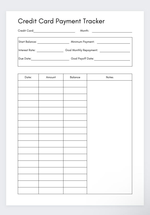 Credit Card Sign Out Sheet Template