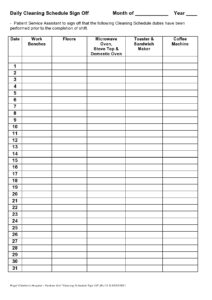 exam-room-cleaning-log-template