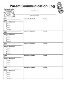 Parent Teacher Contact Log Template parent-teacher-contact-log-template