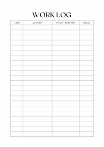 weekly-work-activity-log-template