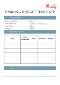 training-and-development-budget-template