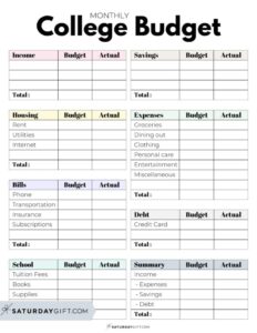 college-student-monthly-budget-template
