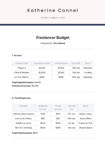 freelance-content-creator-budget-template