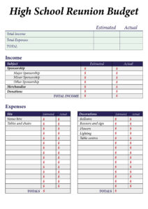 high-school-reunion-budget-template