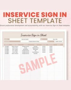 In Service Sign In Sheet Template In Service Sign In Sheet Template