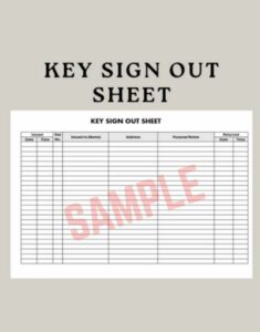 Key Sign Out Form Template