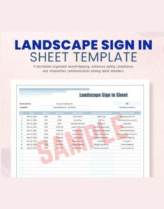 Landscape Sign In Sheet Template