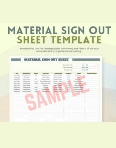 Material Sign Out Sheet Template
