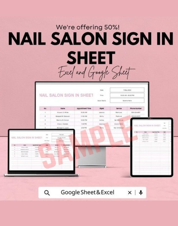 Nail Salon Sign In Sheet Template