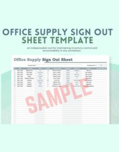 Office Supply Sign Out Sheet Template