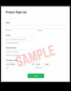 Prayer Sign Up Sheet Template