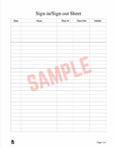 Resident Sign Out Sheet Template Resident Sign Out Sheet Template