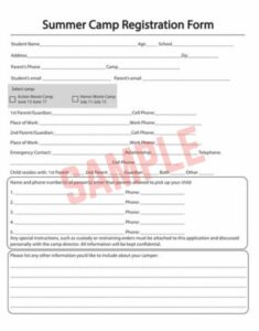 Summer Camp Sign Up Sheet Template Summer Camp Sign Up Sheet Template