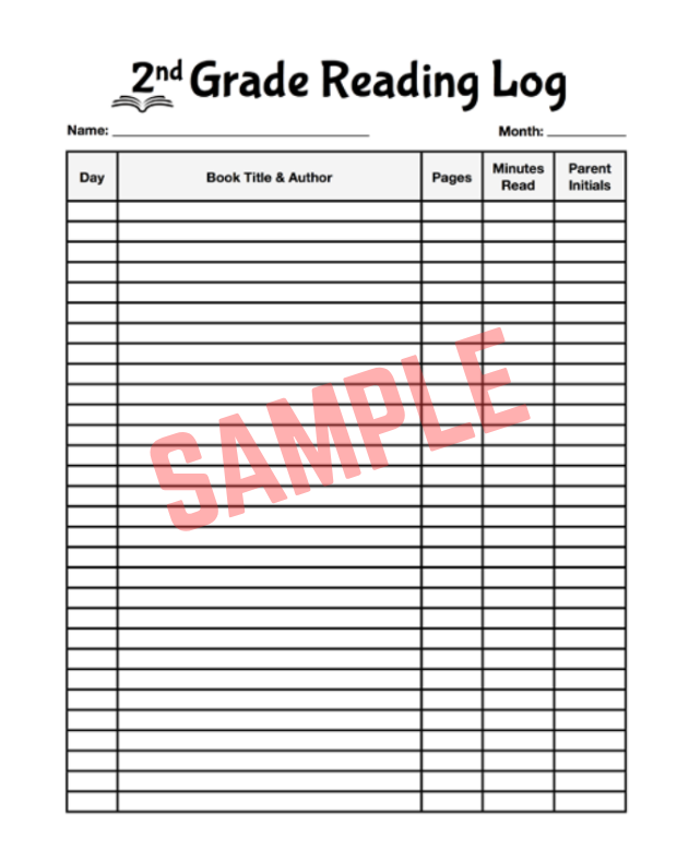2nd Grade Reading Log Template