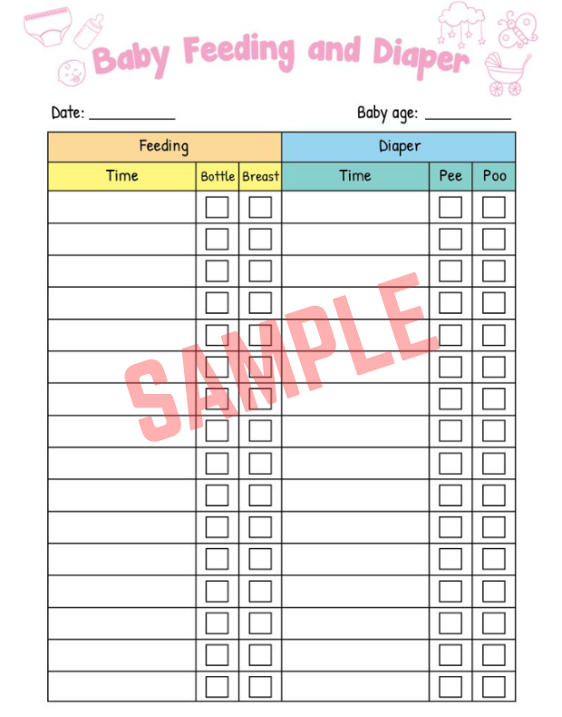 Baby Feeding And Diaper Log Template