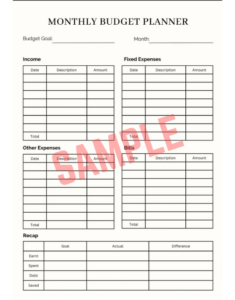 Personal Finance Monthly Budget Template Personal Finance Monthly Budget Template