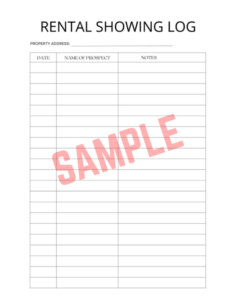 Real Estate Showing Log Template