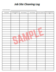 Cleaning And Disinfecting Log Template Cleaning And Disinfecting Log Template