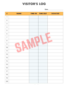 Construction Site Visitor Log Template Construction Site Visitor Log Template