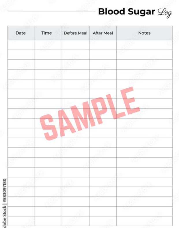 Daily Blood Sugar Log Template