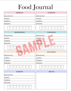 Daily Food And Exercise Log Template Daily Food And Exercise Log Template
