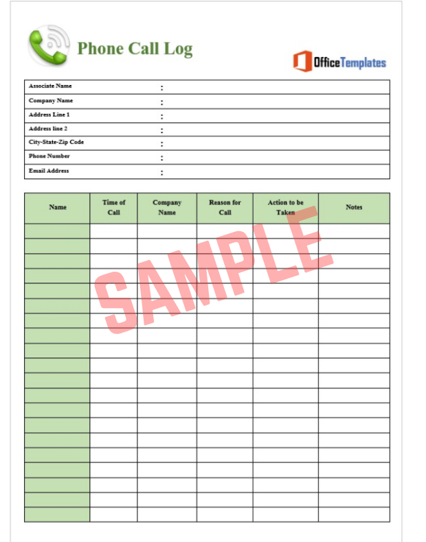 Help Desk Call Log Template