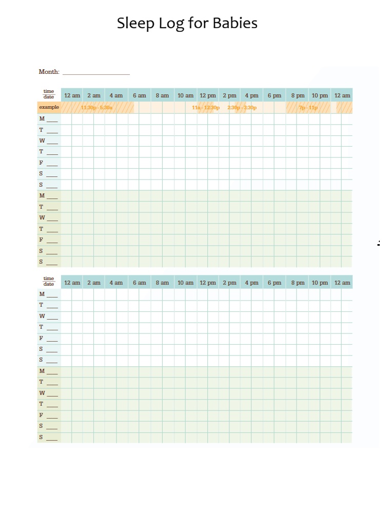 Sleep Log Template For Babies