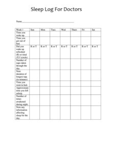 Sleep Log Template For Doctors