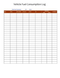 Vehicle Fuel Consumption Log Template Vehicle Fuel Consumption Log Template