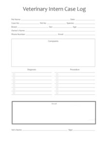 Veterinary Intern Case Log Template Veterinary Intern Case Log Template
