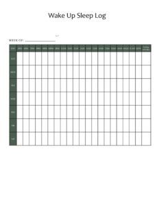 Wake Up Sleep Log Template