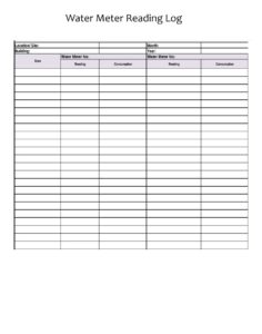 Water Meter Reading Log Template Water Meter Reading Log Template